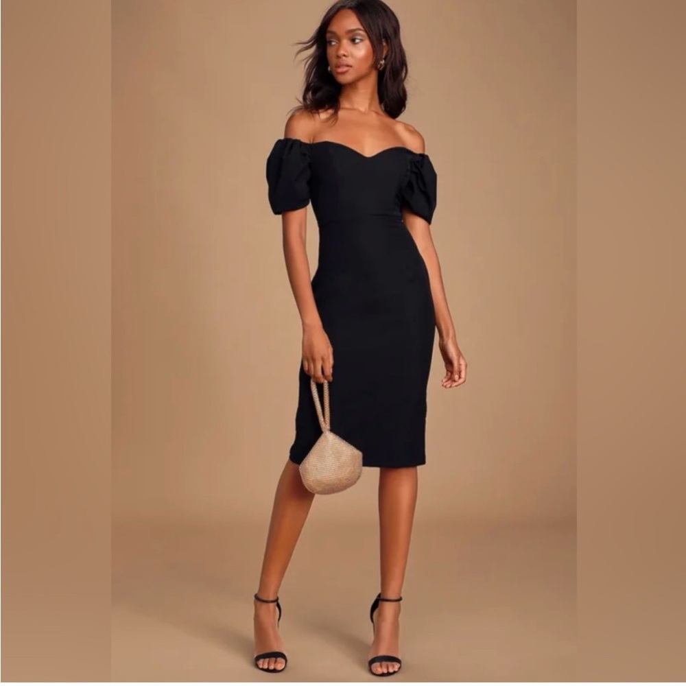 Lulus Black midi Dress